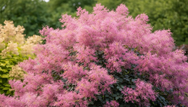 Color-Shifting Smokebush Turns Your Garden Into Living Art With Purple Foliage, Pink Smoke, and Fiery Fall Reds