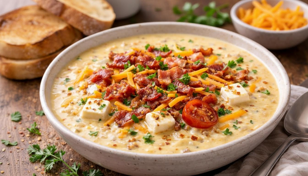 Crispy Bacon Meets Velvety Cheddar in the Hearty Soup Your Family Craves
