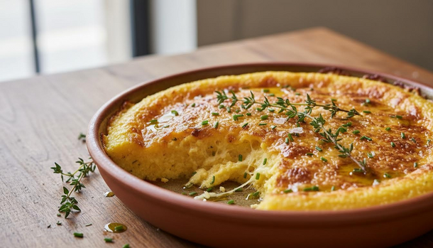 This Cheesy Polenta Bake Turns a Humble Staple Into a Restaurant-Worthy Showstopper With a Golden, Crispy Crust