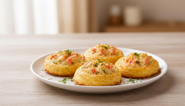 Turn Everyday Ingredients Into Restaurant-Worthy Potato Nests with Crab Sticks in Minutes