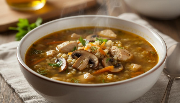 One-Pot Chicken, Bulgur and Mushroom Soup That Delivers Big Flavor Fast