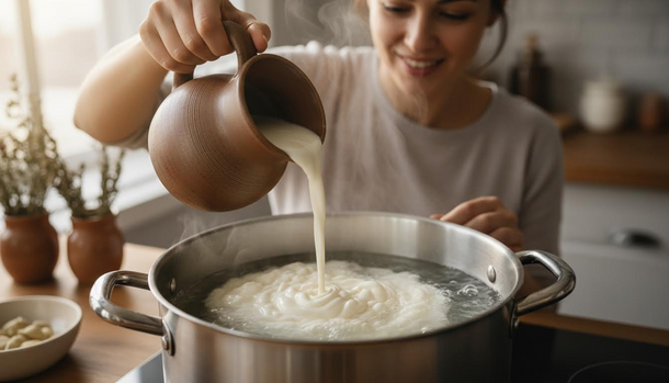 Pour Kefir Into Boiling Water for a Restaurant-Quality Creamy Treat That Costs Next to Nothing