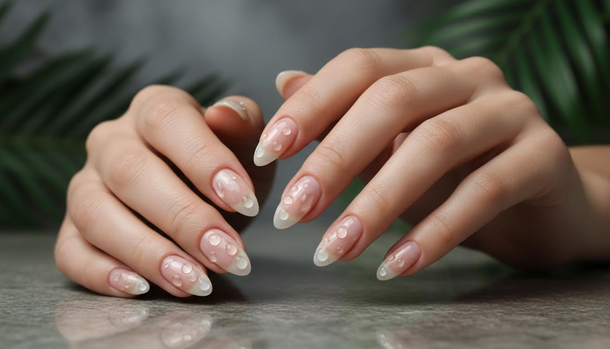 Wet-Look Nails Will Rule 2026: Sheer, Glassy Tips with Dewdrop Details