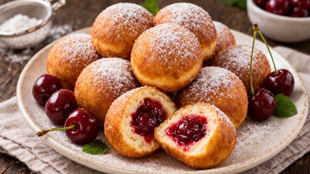 These Ricotta Cherry Doughnuts Practically Make Themselves—and Disappear Even Faster