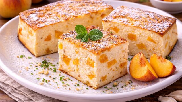Creamy Peach Cottage Cheese Bake the Whole Family Will Devour