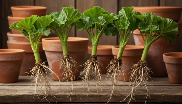 Geranium Cuttings Teeming With Roots in 10 Days—No Rooting Hormone Needed