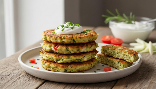 Cabbage and Tomato Turn Zucchini Fritters into a Juicy, Healthy Family Favorite