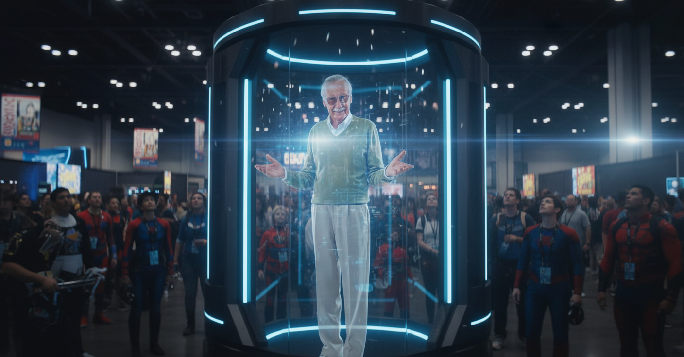 Marvel Legend Stan Lee Returns as an AI Hologram to Chat With Fans at L.A. Comic-Con